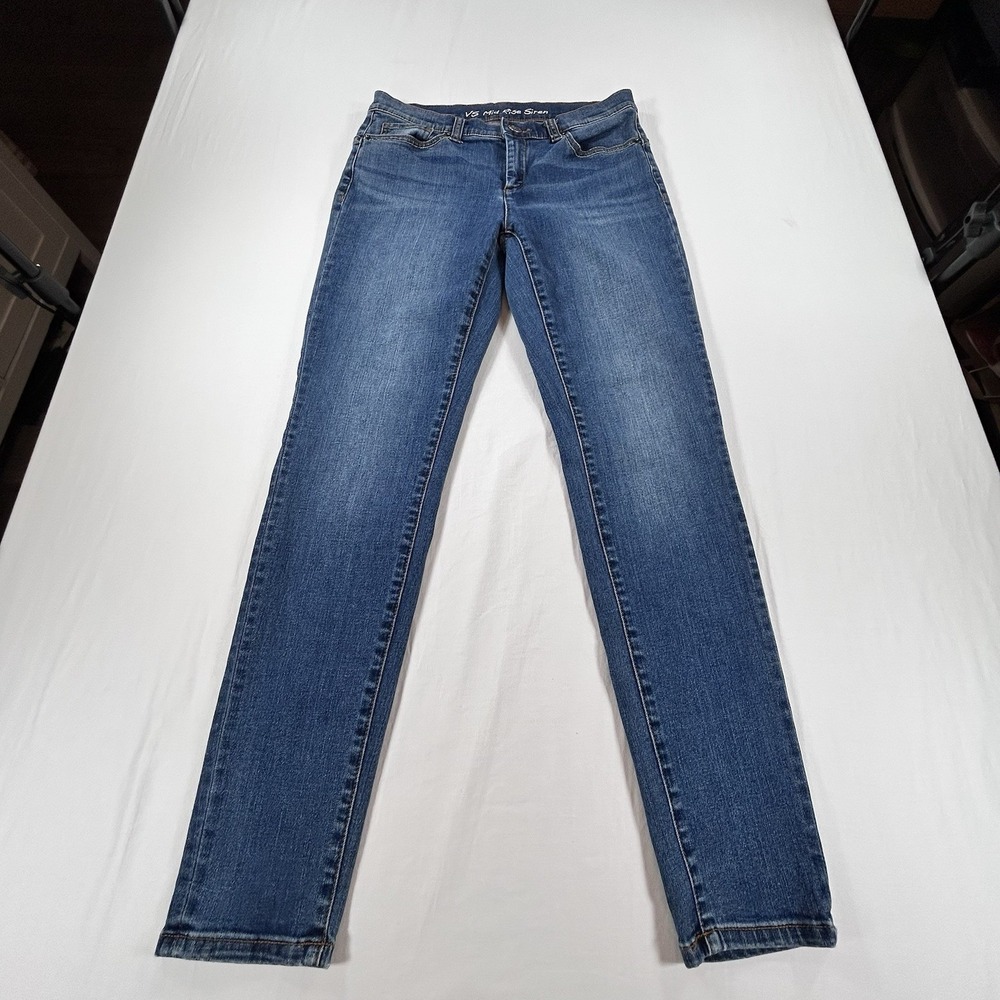 Women's Victoria Secret Mid Rise Siren Blue Jeans 4 Short Ankle Classic Y2K